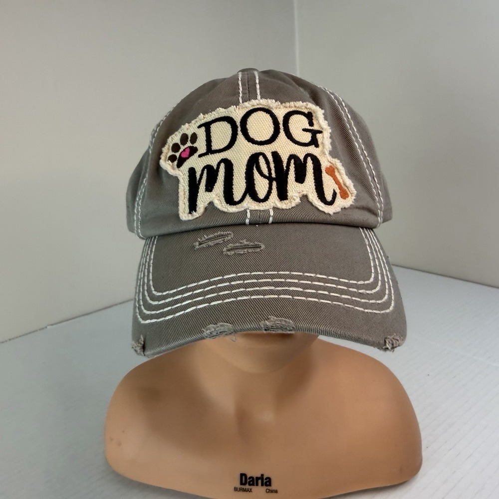 Dog Mom Women's Cap Hat KBETHOS Vintage Gray Distressed Adjustable OS